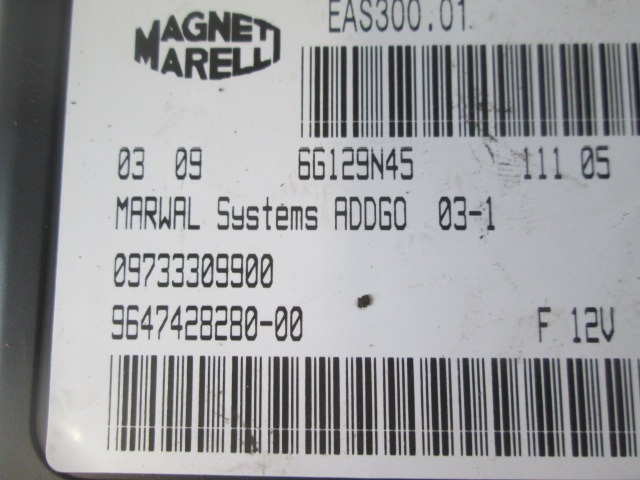 RACUNALNIK AVTOALARMA/BLOKADA MOTORJA OEM N. 9733309900 ORIGINAL REZERVNI DEL PEUGEOT 407 6C 6D 6E BER/SW (2004 - 06/2008) DIESEL LETNIK 2005