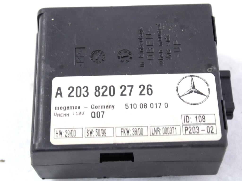 RACUNALNIK AVTOALARMA/BLOKADA MOTORJA OEM N. A2038202726 ORIGINAL REZERVNI DEL MERCEDES CLASSE S W220 (1998 - 2006)DIESEL LETNIK 2000