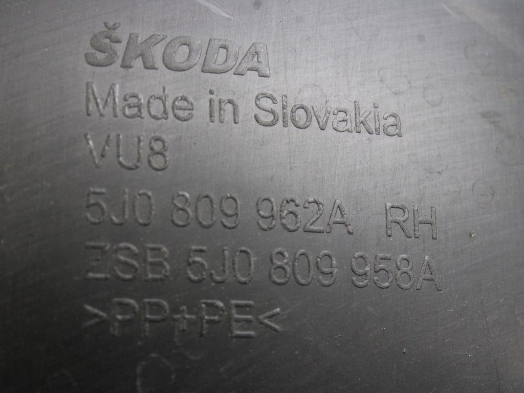 SPREDNJI KOLOTEK OEM N. 5J0809962A ORIGINAL REZERVNI DEL SKODA FABIA MK2 542 545 BER/SW (2007 - 2014) BENZINA LETNIK 2008