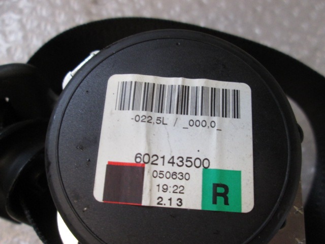 VARNOSTNI PAS OEM N. 602143500 ORIGINAL REZERVNI DEL OPEL ASTRA H A04 L48,L08,L35,L67 5P/3P/SW (2004 - 2007) DIESEL LETNIK 2005