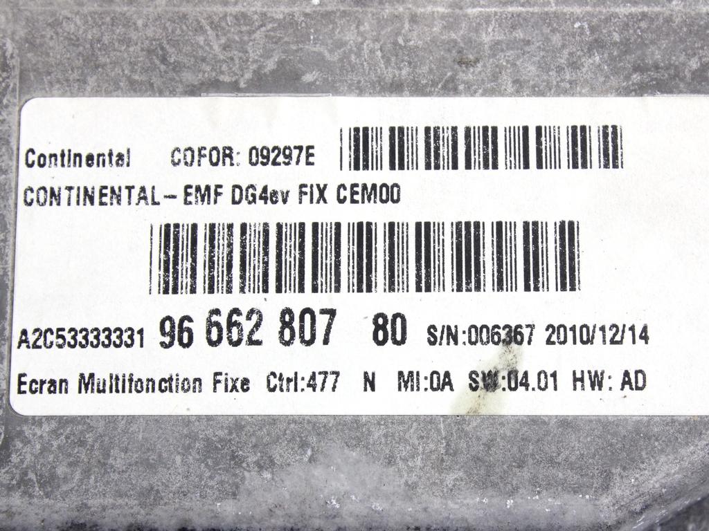 NAVIGCIJA  OEM N. 9666280780 ORIGINAL REZERVNI DEL PEUGEOT 508 8D BER/SW (2010 -2018)DIESEL LETNIK 2014