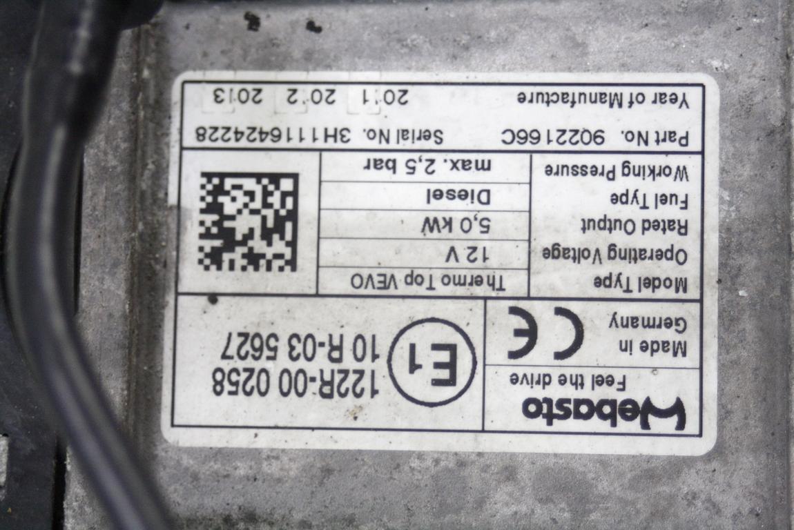 SAMOSTOJEN GRELEC / WEBASTO OEM N. 64129257006 ORIGINAL REZERVNI DEL BMW SERIE 5 F10 F11 (2010 - 2017) DIESEL LETNIK 2011