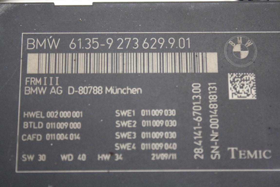 RACUNALNIK ZAROMETOV OEM N. 61359273629 ORIGINAL REZERVNI DEL BMW SERIE 5 F10 F11 (2010 - 2017) DIESEL LETNIK 2011