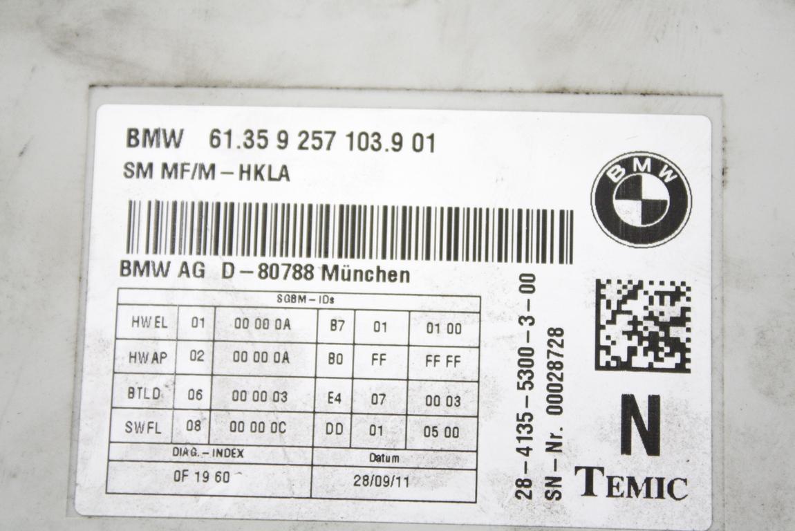 SEDEZNI MODUL OEM N. 61359257103 ORIGINAL REZERVNI DEL BMW SERIE 5 F10 F11 (2010 - 2017) DIESEL LETNIK 2011