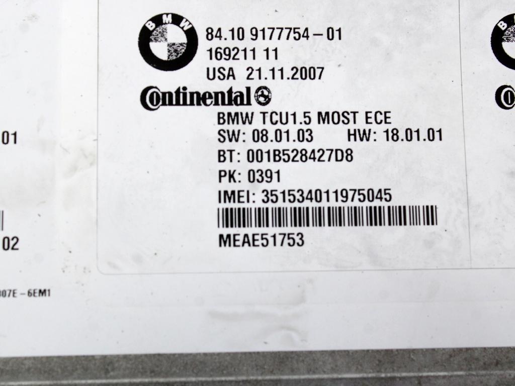 RACUNALNIK TELEFONA  OEM N. 84109177754 ORIGINAL REZERVNI DEL BMW SERIE 5 E60 E61 (2003 - 2010) DIESEL LETNIK 2008