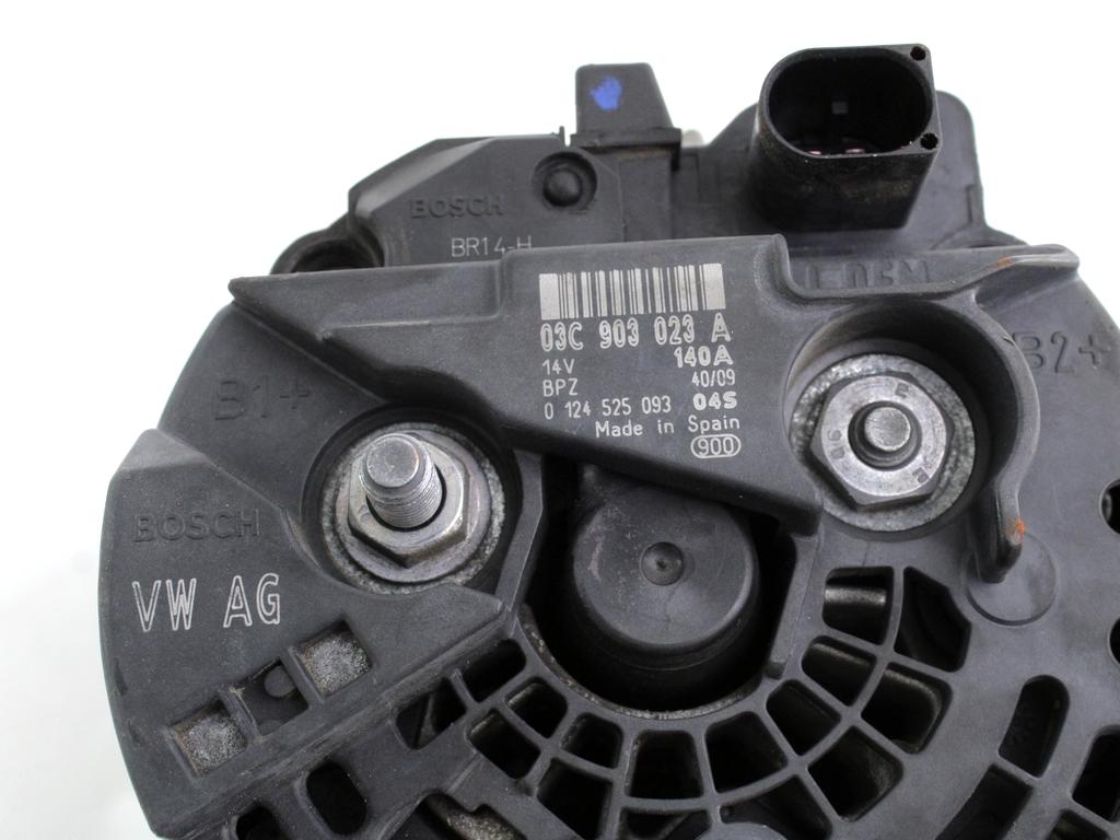 ALTERNATOR OEM N. 03C903023A ORIGINAL REZERVNI DEL VOLKSWAGEN SCIROCCO 137 138 MK3 (10/2008 - 06-2014)BENZINA LETNIK 2009