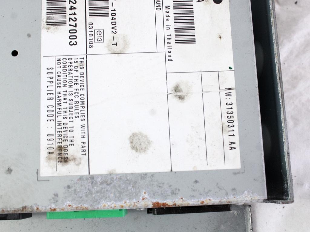OJACEVALEC AVDIO/RADIO ENOTA  OEM N. 31360322AA ORIGINAL REZERVNI DEL VOLVO XC60 156 (2008 - 2013)DIESEL LETNIK 2012