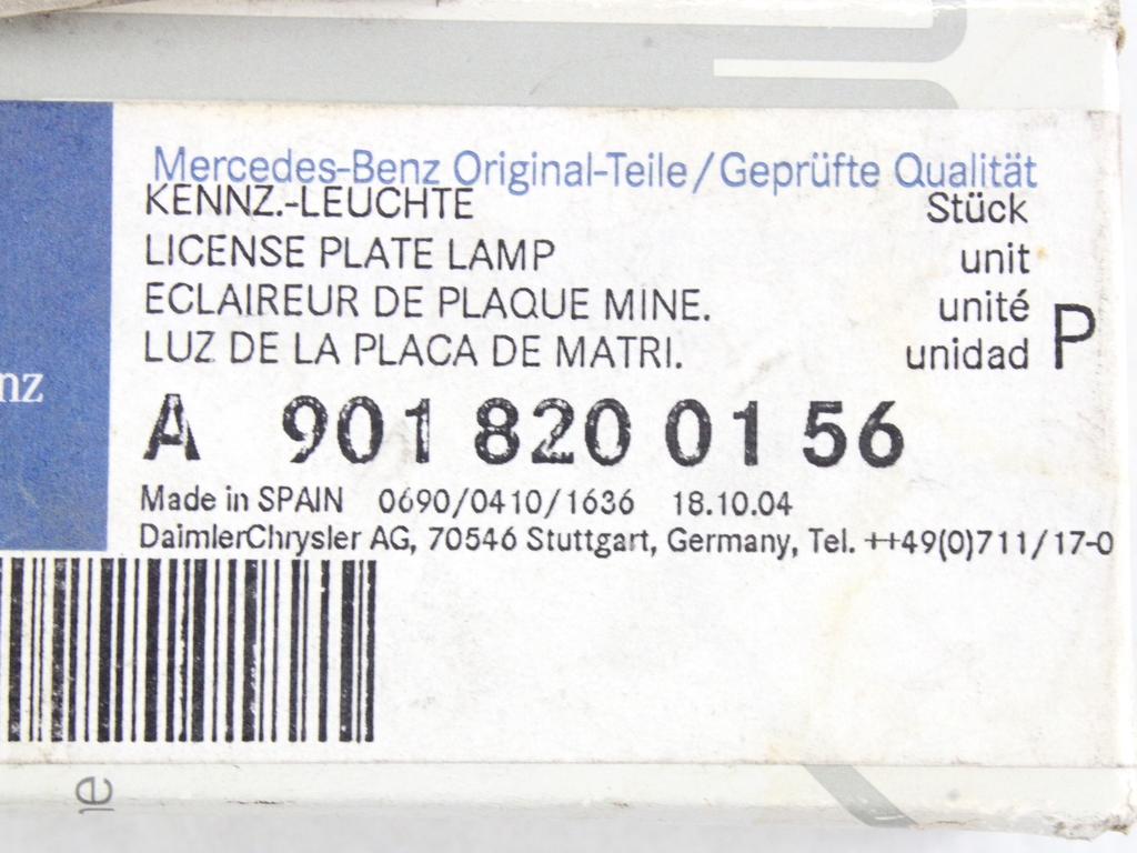 OSVETLITEV REGISTRSKE TABLICE  OEM N. A9018200156 ORIGINAL REZERVNI DEL MERCEDES SPRINTER W901 B904 (1995 - 2006)DIESEL LETNIK 1997