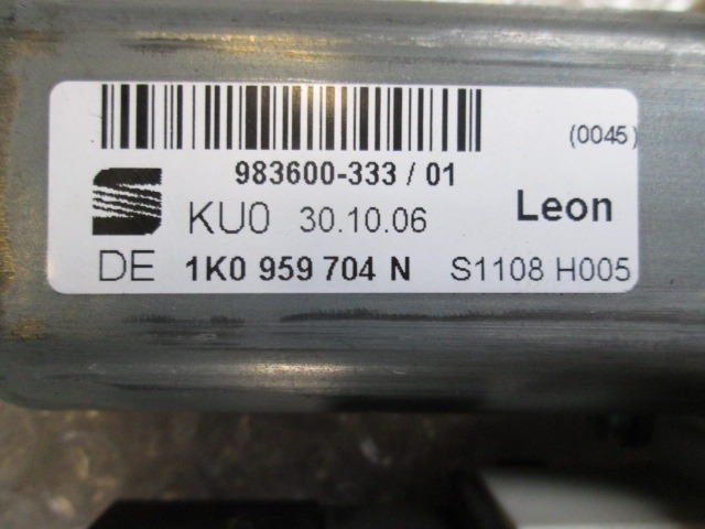 MOTORCEK ELEKTRICNEGA POMIKA ZADNJEGA STEKLA  OEM N. 973624105 ORIGINAL REZERVNI DEL SEAT LEON 1P1 MK2 (2005 - 2012) DIESEL LETNIK 2007