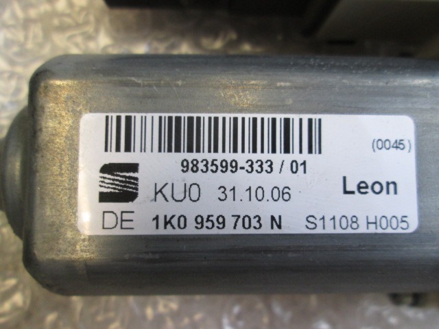 MOTORCEK ELEKTRICNEGA POMIKA ZADNJEGA STEKLA  OEM N. 98359933301 ORIGINAL REZERVNI DEL SEAT LEON 1P1 MK2 (2005 - 2012) DIESEL LETNIK 2007