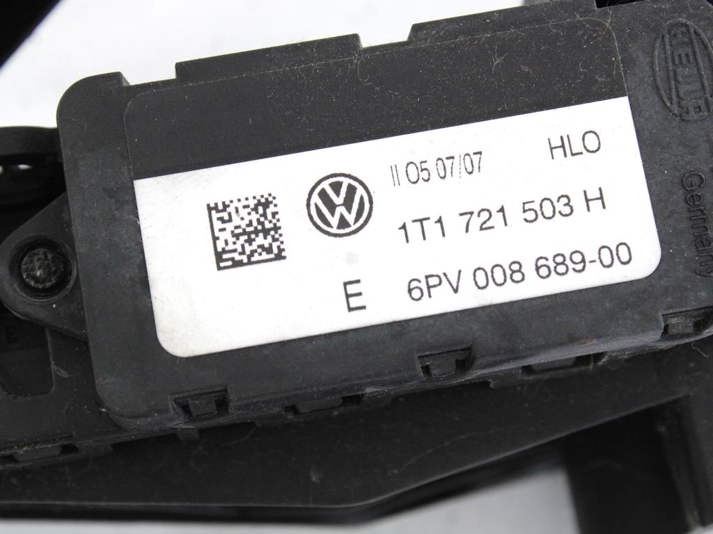 PEDALI OEM N. 1T1721503H ORIGINAL REZERVNI DEL VOLKSWAGEN TOURAN 1T2 MK1 R1 (2006 - 2010)DIESEL LETNIK 2007