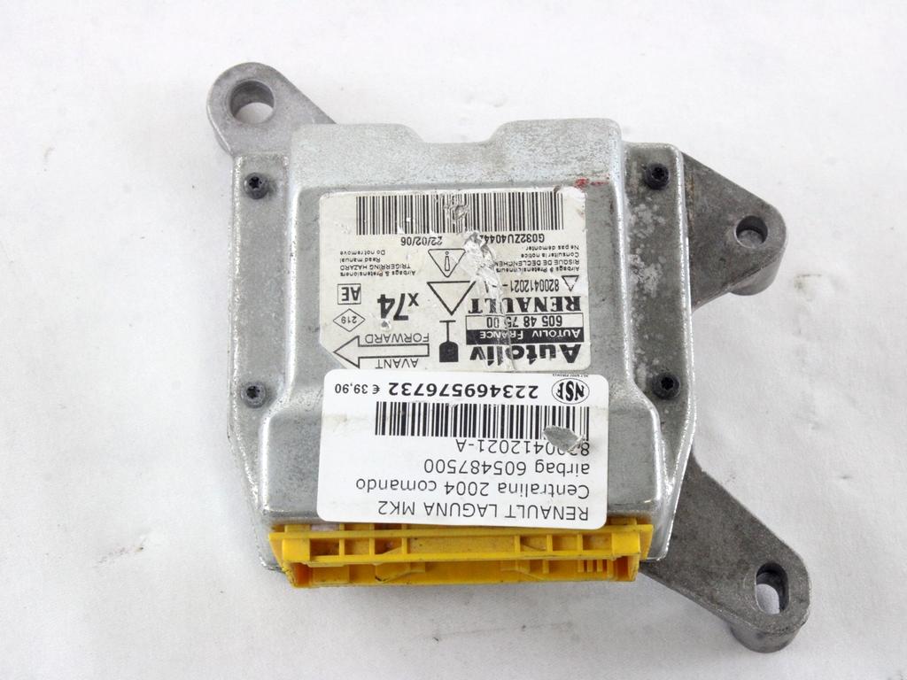 RACUNALNIK AIRBAG OEM N. 8200412021 ORIGINAL REZERVNI DEL RENAULT LAGUNA BG0/1 KG0/1 MK2 R BER/SW (05/2005 - 09/2007) DIESEL LETNIK 2006