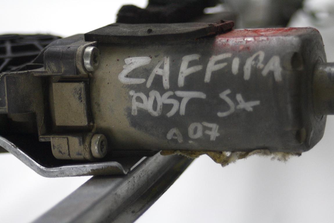 MEHANIZEM DVIGA ZADNJIH STEKEL  OEM N. 18886 SISTEMA ALZACRISTALLO PORTA POSTERIORE ELETT ORIGINAL REZERVNI DEL OPEL ZAFIRA B ONE FAMILY A05 M75 (2011 - 2014) BENZINA LETNIK 2014
