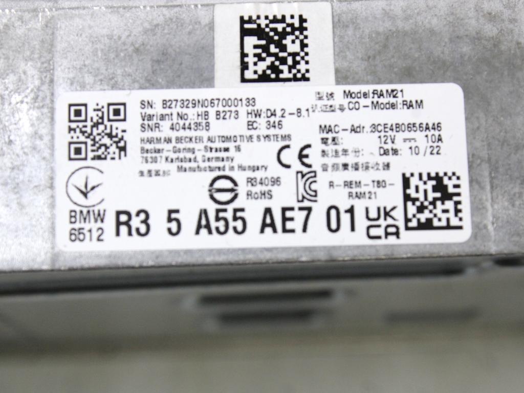OJACEVALEC AVDIO/RADIO ENOTA  OEM N. 65125A55AE7 ORIGINAL REZERVNI DEL BMW SERIE 1 BERLINA F40 (DAL 2019)DIESEL LETNIK 2022