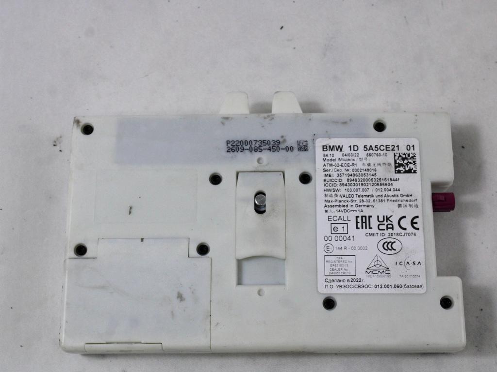 RACUNALNIK TELEFONA  OEM N. 84105A5CE21 ORIGINAL REZERVNI DEL BMW SERIE 1 BERLINA F40 (DAL 2019)DIESEL LETNIK 2022