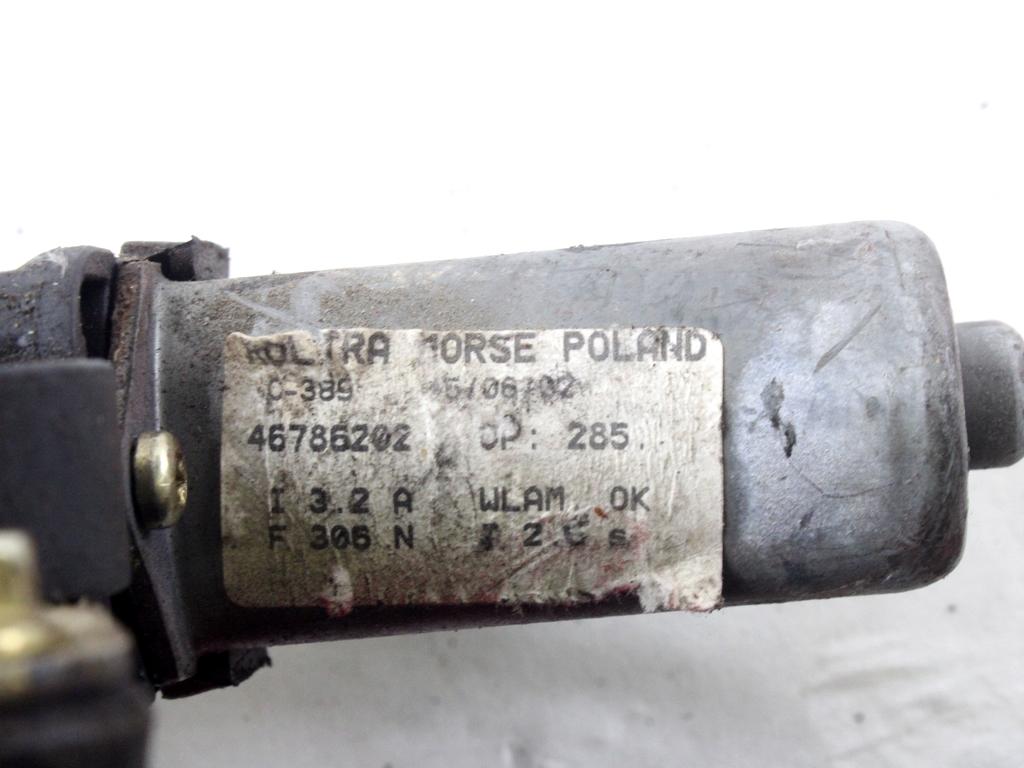 DVIZNI MEHANIZEM SPREDNIH STEKEL  OEM N. 16144 MOTORINO ALZACRISTALLO PORTA ANTERIORE ORIGINAL REZERVNI DEL FIAT PALIO 178 BER/SW (1997 - 2003) BENZINA LETNIK 2001