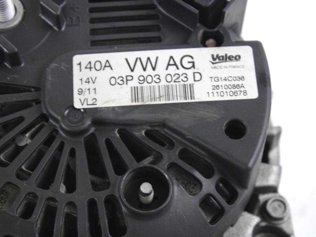 ALTERNATOR OEM N. 03P903023D ORIGINAL REZERVNI DEL VOLKSWAGEN POLO 6R1 6C1 (06/2009 - 02/2014) DIESEL LETNIK 2011