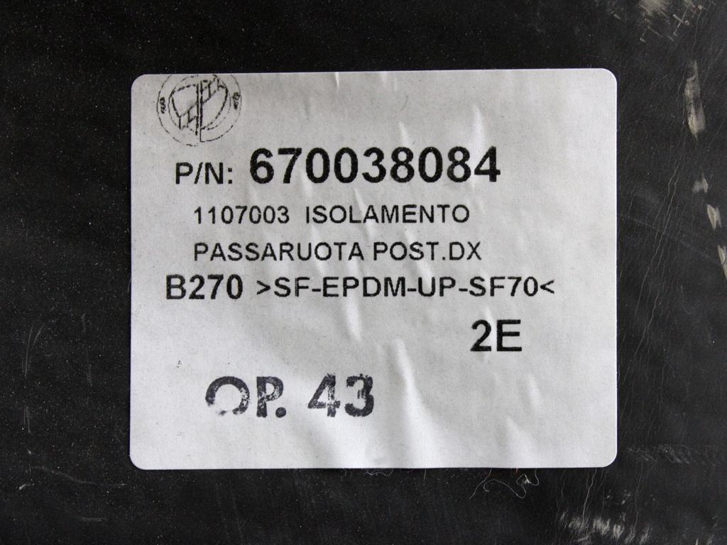 ZASCITA PODVOZJA  OEM N. 670038084 ORIGINAL REZERVNI DEL MASERATI GHIBLI M157 R (DAL 2013)BENZINA LETNIK 2021