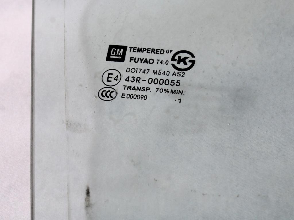 STEKLO SPREDNJIH DESNIH VRAT OEM N. 96845795 ORIGINAL REZERVNI DEL CHEVROLET CRUZE J300 J305 (2009 - 2019) BENZINA/GPL LETNIK 2011
