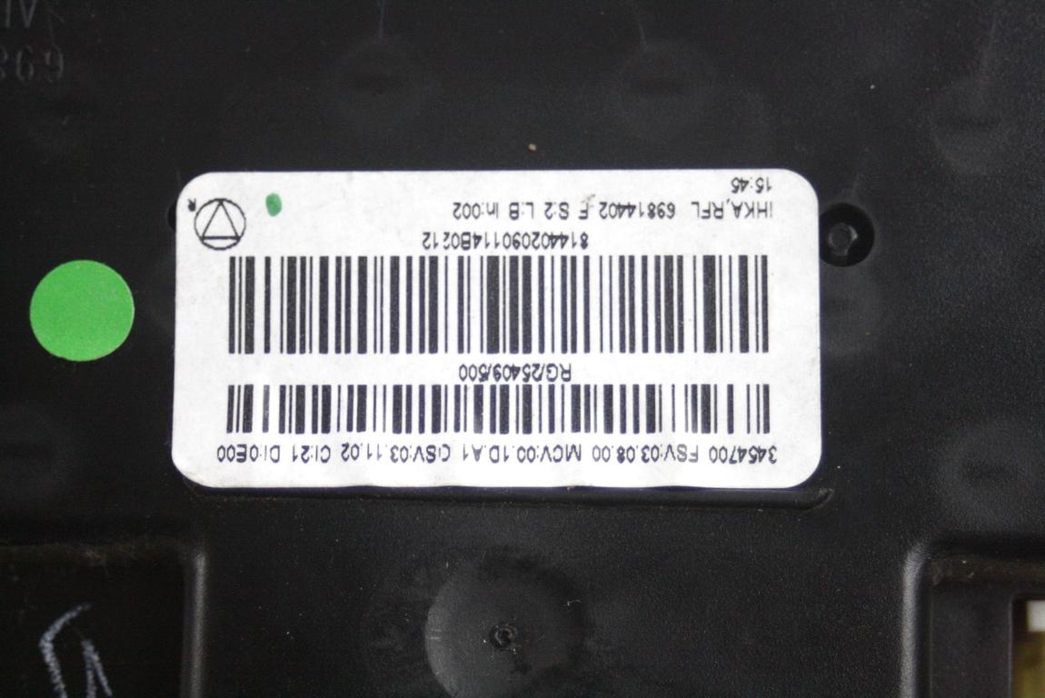 KONTROLNA ENOTA KLIMATSKE NAPRAVE / AVTOMATSKA KLIMATSKA NAPRAVA OEM N. 64113454857 ORIGINAL REZERVNI DEL MINI ONE / COOPER BERLINA CABRIO R56 R57 (2007 - 2013) BENZINA LETNIK 2009