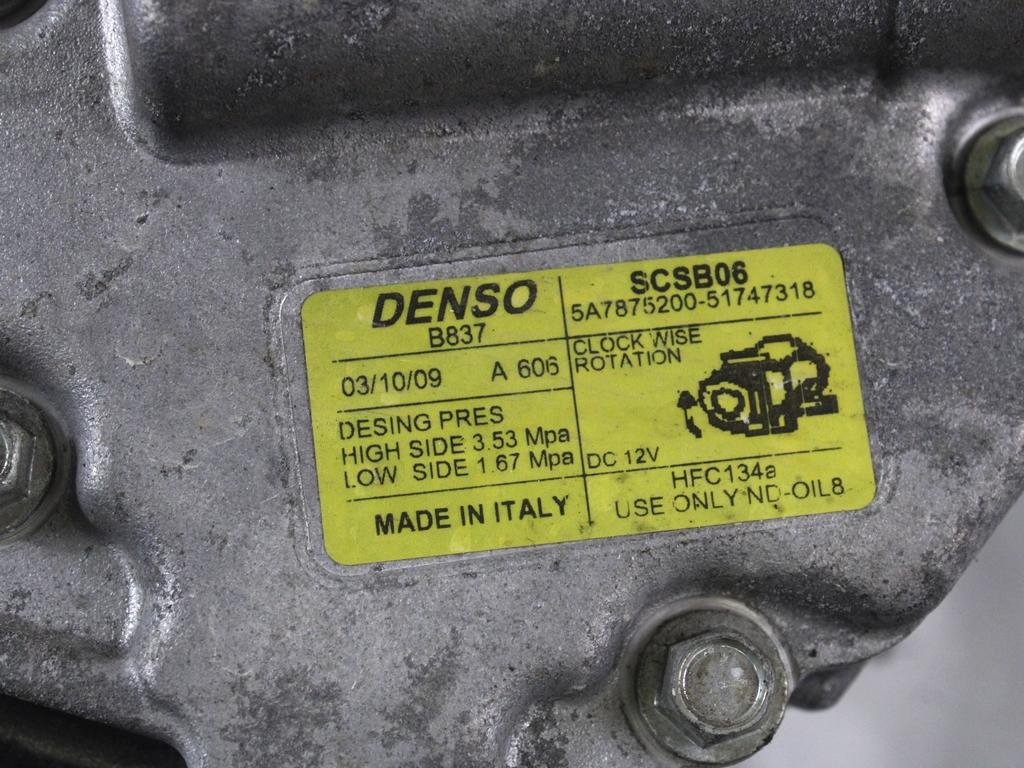 KOMPRESOR KLIME  OEM N. 51747318 ORIGINAL REZERVNI DEL FIAT PANDA 169 R (2009 - 2011) BENZINA/METANO LETNIK 2009