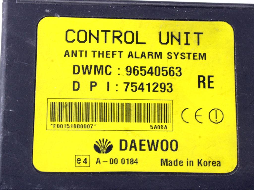RACUNALNIK AVTOALARMA/BLOKADA MOTORJA OEM N. 96540563 ORIGINAL REZERVNI DEL DAEWOO KALOS (2002 - 2004)BENZINA LETNIK 2004