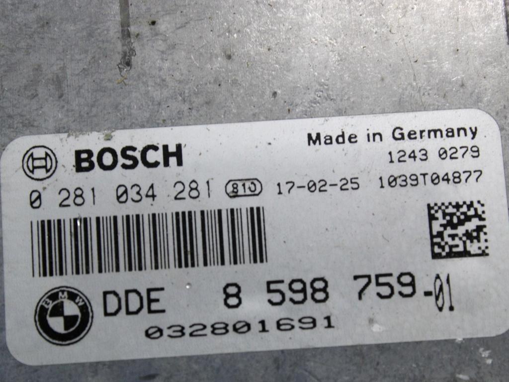 KOMPLET ODKLEPANJE IN VZIG  OEM N. 110075 KIT ACCENSIONE AVVIAMENTO ORIGINAL REZERVNI DEL BMW SERIE 1 BERLINA F20/F21 LCI (2015 - 2019)DIESEL LETNIK 2017