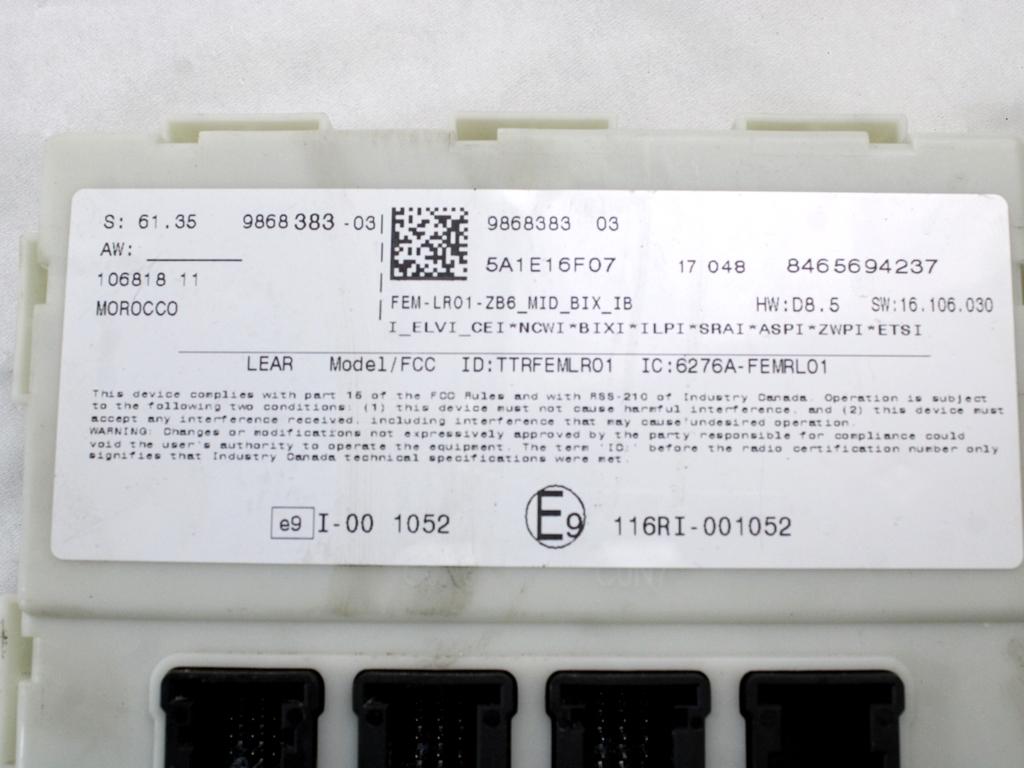 KOMPLET ODKLEPANJE IN VZIG  OEM N. 110075 KIT ACCENSIONE AVVIAMENTO ORIGINAL REZERVNI DEL BMW SERIE 1 BERLINA F20/F21 LCI (2015 - 2019)DIESEL LETNIK 2017