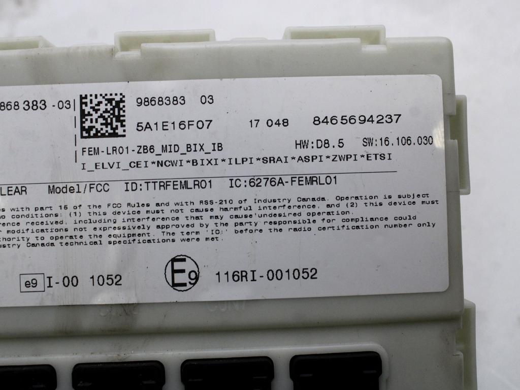 KOMPLET ODKLEPANJE IN VZIG  OEM N. 110075 KIT ACCENSIONE AVVIAMENTO ORIGINAL REZERVNI DEL BMW SERIE 1 BERLINA F20/F21 LCI (2015 - 2019)DIESEL LETNIK 2017