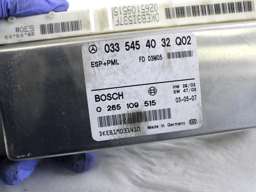 KONTROLA ESP ENOTA  OEM N. 335454032 ORIGINAL REZERVNI DEL MERCEDES CLASSE E W211 S211 BER/SW (03/2002 - 05/2006) DIESEL LETNIK 2003