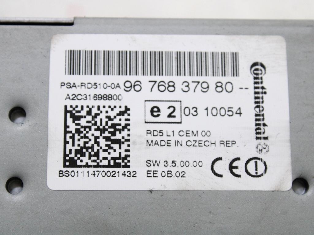 RADIO CD / OJACEVALNIK / IMETNIK HIFI OEM N. 9676837980 ORIGINAL REZERVNI DEL CITROEN C4 MK2 (2010 - 2018) DIESEL LETNIK 2012