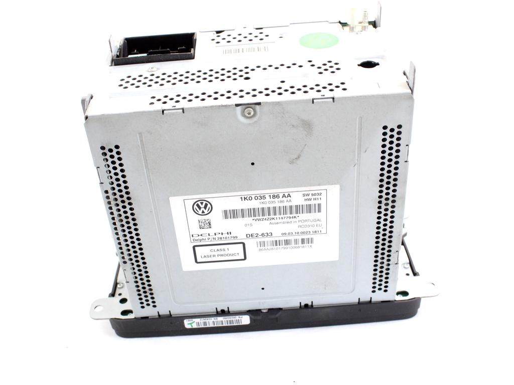 RADIO CD / OJACEVALNIK / IMETNIK HIFI OEM N. 1K0035186AA ORIGINAL REZERVNI DEL VOLKSWAGEN GOLF VI 5K1 517 AJ5 MK6 (2008-2012) DIESEL LETNIK 2010