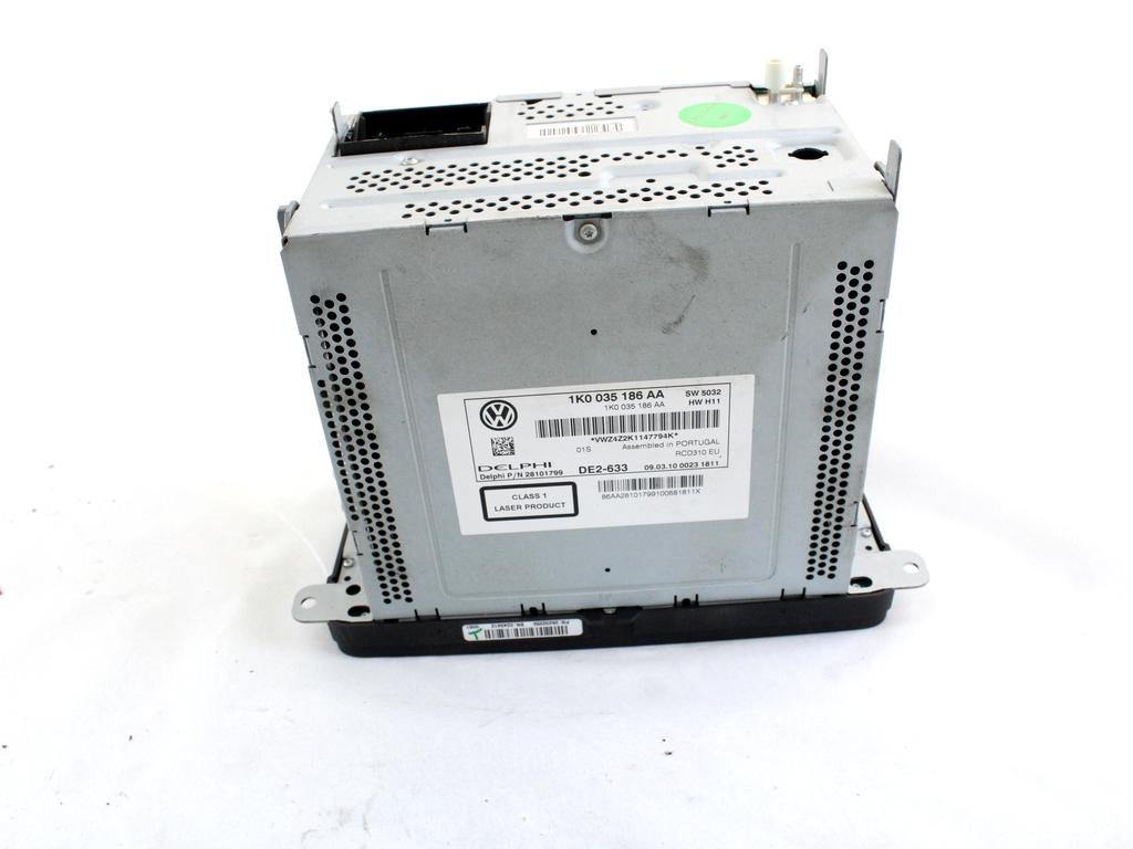 RADIO CD / OJACEVALNIK / IMETNIK HIFI OEM N. 1K0035186AA ORIGINAL REZERVNI DEL VOLKSWAGEN GOLF VI 5K1 517 AJ5 MK6 (2008-2012) DIESEL LETNIK 2010