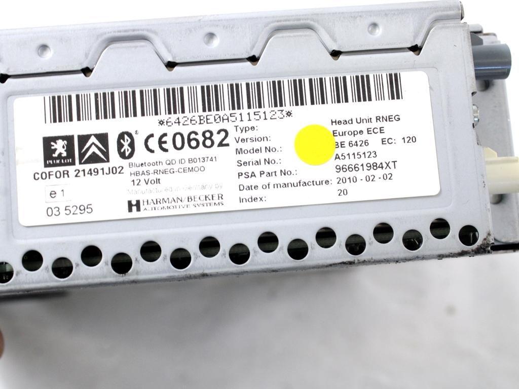 REZERVNI DELI, RADIJSKO-NAVIGACIJSKE NAPRAVE OEM N. 96661984XT ORIGINAL REZERVNI DEL PEUGEOT 5008 0U 0E MK1 (2009 - 2013) DIESEL LETNIK 2010
