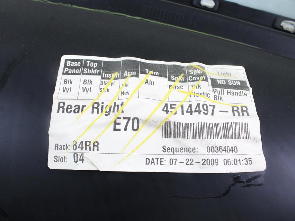VRATNI PANEL OEM N. PNPDPBWX5E70SV5P ORIGINAL REZERVNI DEL BMW X5 E70 (2006 - 2010) DIESEL LETNIK 2009