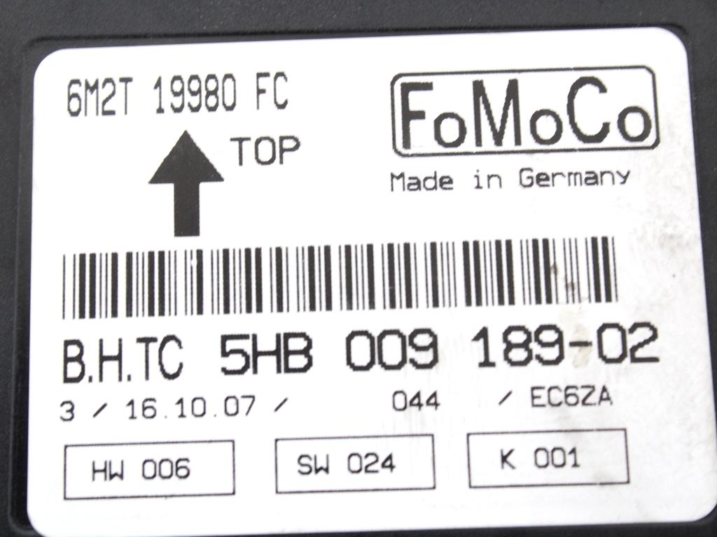 KONTROLNA ENOTA KLIMATSKE NAPRAVE / AVTOMATSKA KLIMATSKA NAPRAVA OEM N. 6M2T-19980-FC ORIGINAL REZERVNI DEL FORD GALAXY WA6 MK2 (2006 - 2015)DIESEL LETNIK 2007