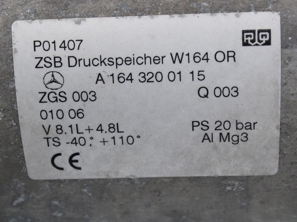 SISTEM ZRACNEGA VZMETENJA  OEM N. A1643200115 ORIGINAL REZERVNI DEL MERCEDES CLASSE ML W164 (2005-2008)DIESEL LETNIK 2006