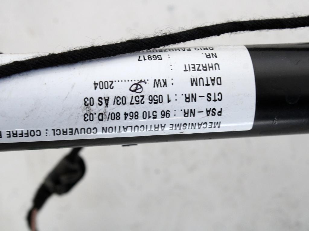MEHANIZEM ODPIRANJA ZLOZLJIVE STREHE OEM N. 9651086480 ORIGINAL REZERVNI DEL PEUGEOT 307 3A/B/C/E/H BER/SW/CABRIO (2001 - 2009) BENZINA LETNIK 2005