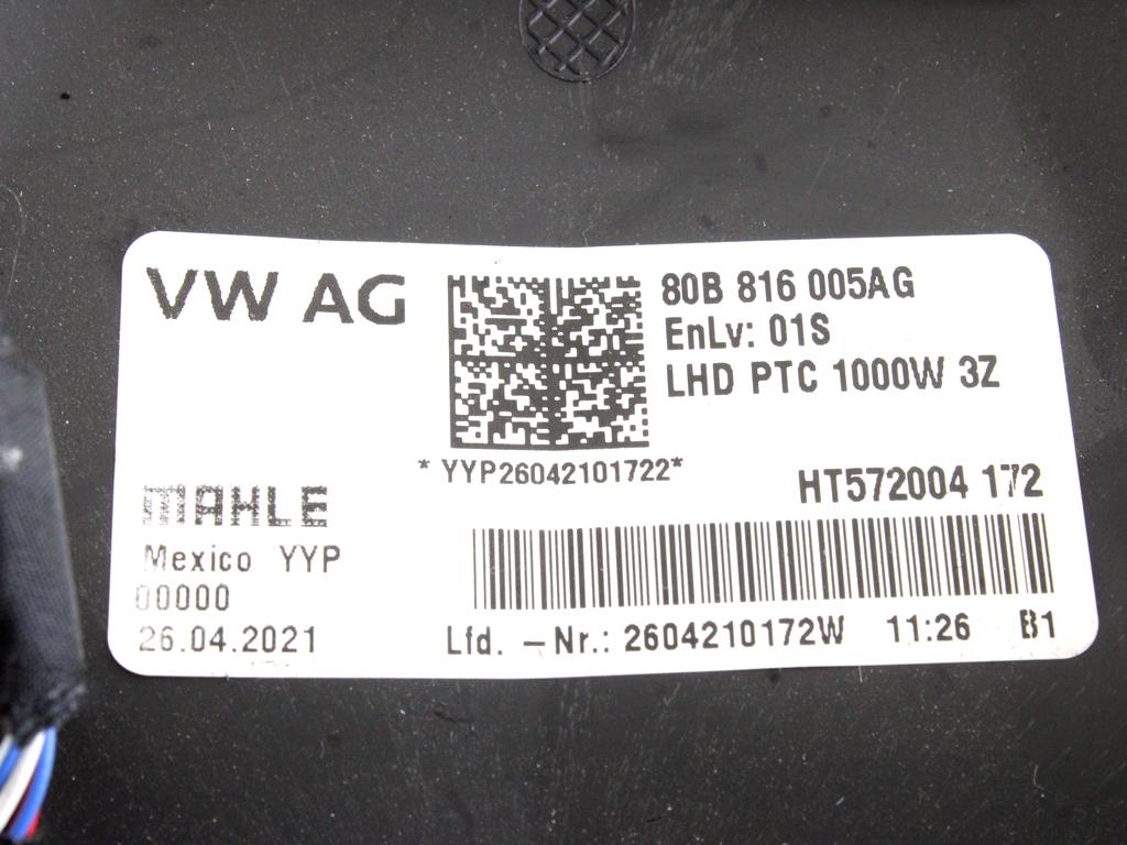 OHISJE OGREVANJA KLIME  OEM N. 80B816005AG ORIGINAL REZERVNI DEL AUDI Q5 80A R (DAL 2021)DIESEL LETNIK 2021