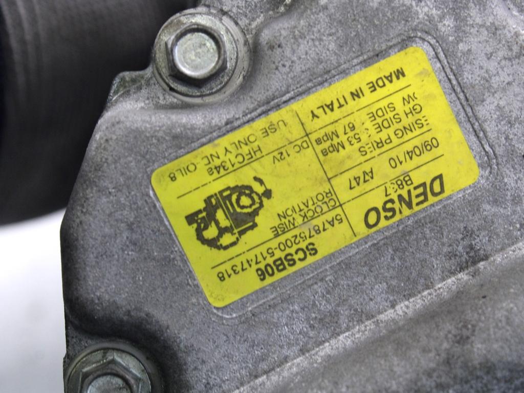 KOMPRESOR KLIME  OEM N. 51747318 ORIGINAL REZERVNI DEL FIAT 500 CINQUECENTO 312 MK3 (2007 - 2015) BENZINA LETNIK 2010
