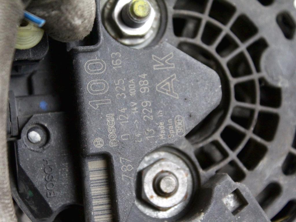 ALTERNATOR OEM N. 13229984 ORIGINAL REZERVNI DEL OPEL MERIVA A X03 R (2006 - 2010) BENZINA LETNIK 2007