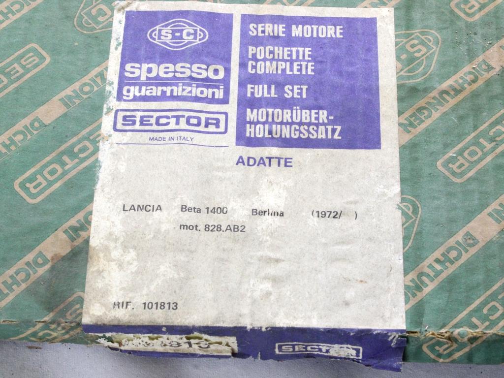 101813 KIT GUARNIZIONI MOTORE SPESSO LANCIA BETA TREVI 1.4 B 5P (1972) RICAMBIO NUOVO 828.AB2 GUARNIZIONE TESTATA MANCANTE