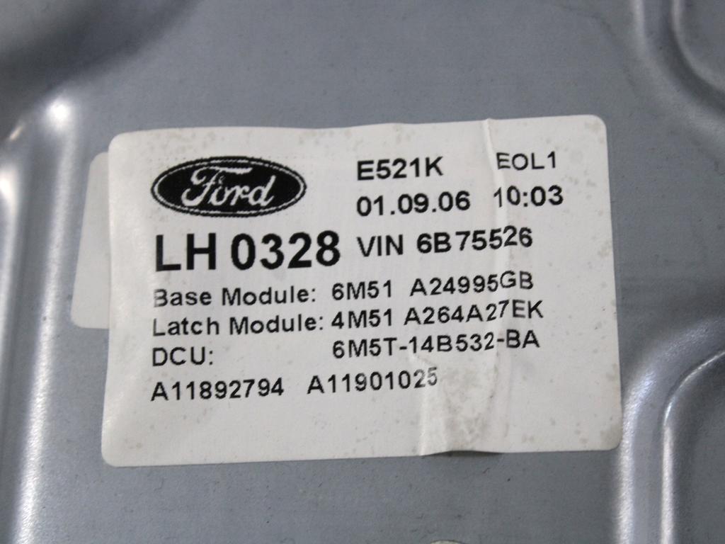 MEHANIZEM DVIGA ZADNJIH STEKEL  OEM N. 18519 SISTEMA ALZACRISTALLO PORTA POSTERIORE ELETT ORIGINAL REZERVNI DEL FORD FOCUS DA HCP DP MK2 BER/SW (2005 - 2008) DIESEL LETNIK 2006