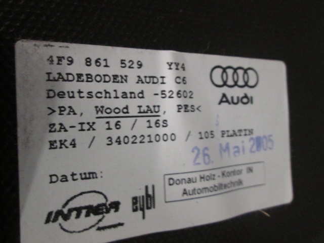 TALNE OBLOGE OEM N. 4F9861529VV2 ORIGINAL REZERVNI DEL AUDI A6 C6 4F2 4FH 4F5 BER/SW/ALLROAD (07/2004 - 10/2008) DIESEL LETNIK 2005