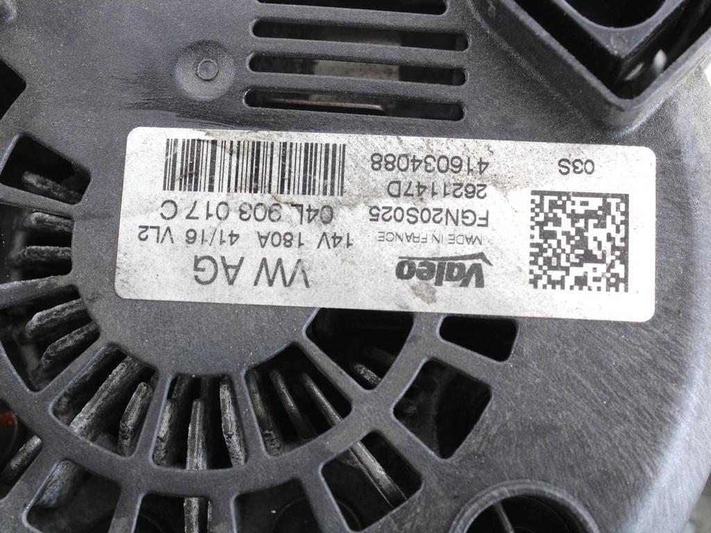 ALTERNATOR OEM N. 04L903017C ORIGINAL REZERVNI DEL AUDI A6 C7 BER/SW/ALLROAD (2011 - 2018)DIESEL LETNIK 2017