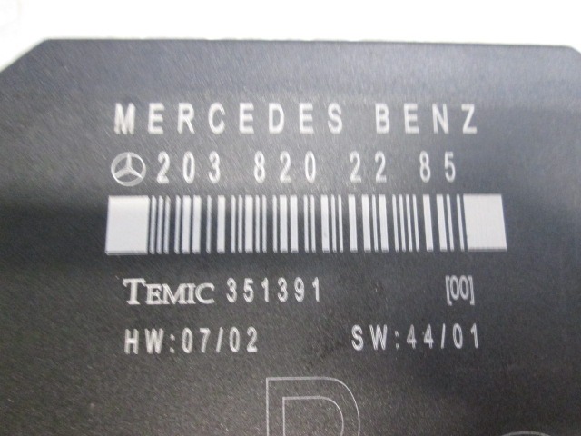 RACUNALNIK VRAT IN STEKEL OEM N. 351391 ORIGINAL REZERVNI DEL MERCEDES CLASSE C W203 BER/SW (2000 - 2007) DIESEL LETNIK 2003