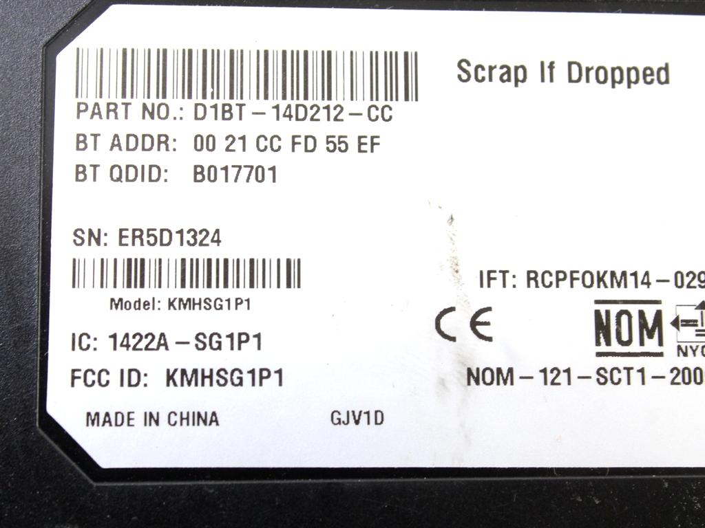 RACUNALNIK TELEFONA  OEM N. D1BT-14D212-CC ORIGINAL REZERVNI DEL FORD CMAX GRAND CMAX MK2 DXA-CB7 DXA-CEU (2010 - 03/2015) DIESEL LETNIK 2015