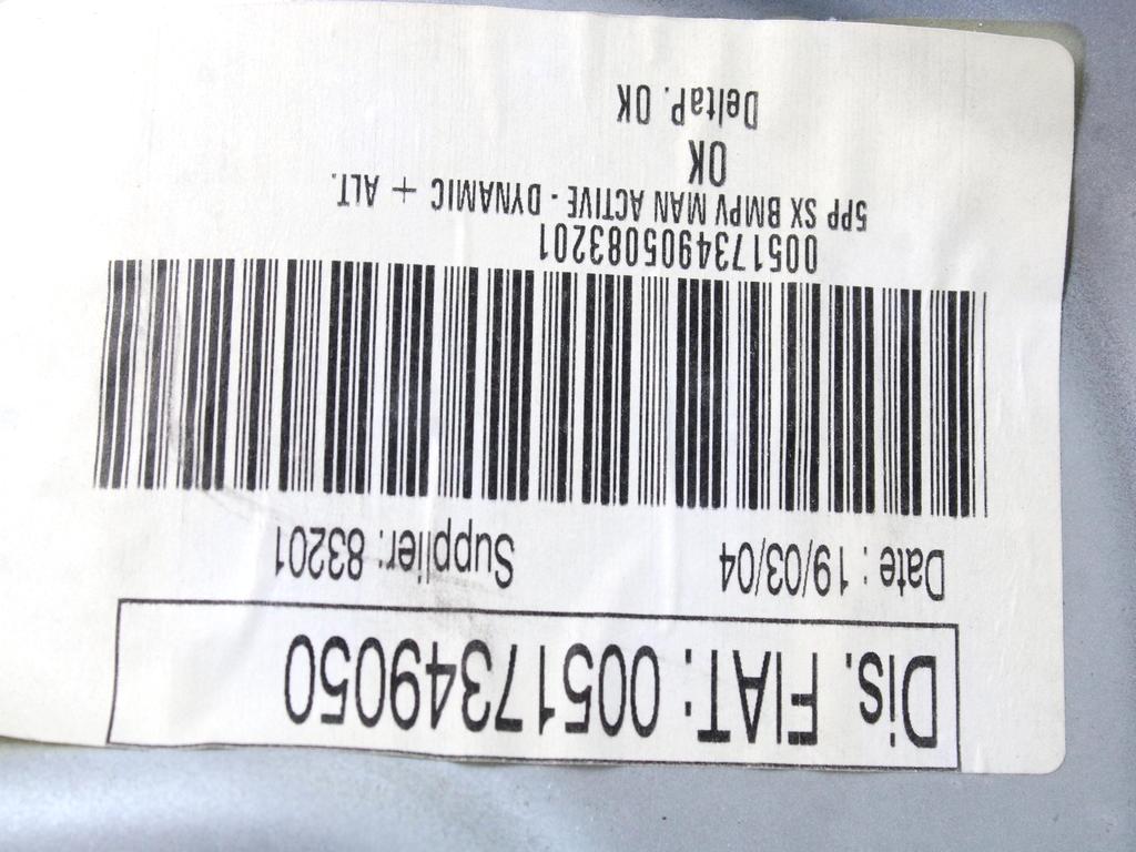 MEHANIZEM DVIGA ZADNJIH STEKEL  OEM N. 17840 SISTEMA ALZACRISTALLO PORTA POSTERIORE ELETT ORIGINAL REZERVNI DEL FIAT IDEA 350 (2003 - 2008) BENZINA LETNIK 2004