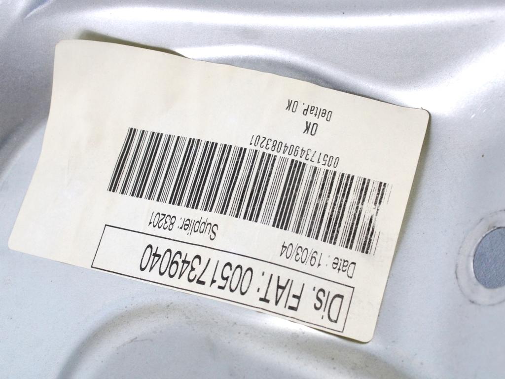 MEHANIZEM DVIGA ZADNJIH STEKEL  OEM N. 17840 SISTEMA ALZACRISTALLO PORTA POSTERIORE ELETT ORIGINAL REZERVNI DEL FIAT IDEA 350 (2003 - 2008) BENZINA LETNIK 2004
