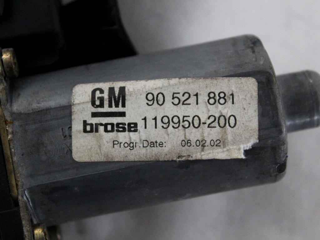MEHANIZEM DVIGA SPREDNJIH STEKEL  OEM N. 14182 SISTEMA ALZACRISTALLO PORTA ANTERIORE ELETTR ORIGINAL REZERVNI DEL OPEL ASTRA G T98 5P/3P/SW (1998 - 2003) DIESEL LETNIK 2002